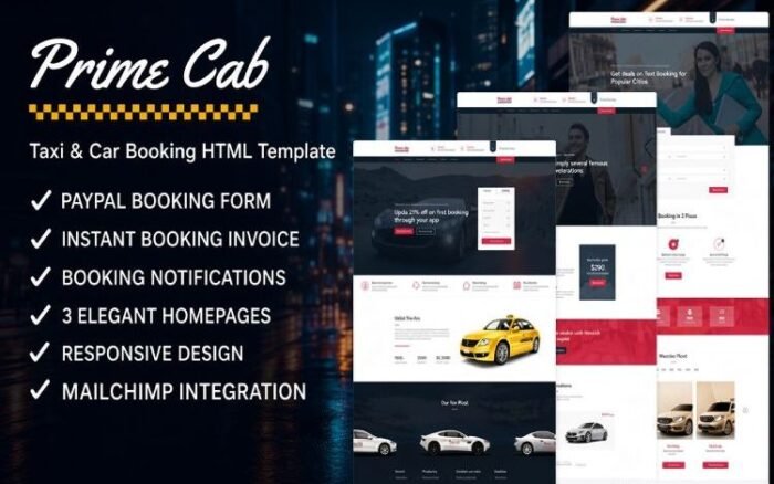 Prime Cab - Taxi | Car Booking PayPal Template
